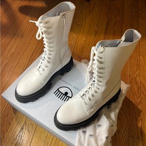 Hiking boot lace up leather